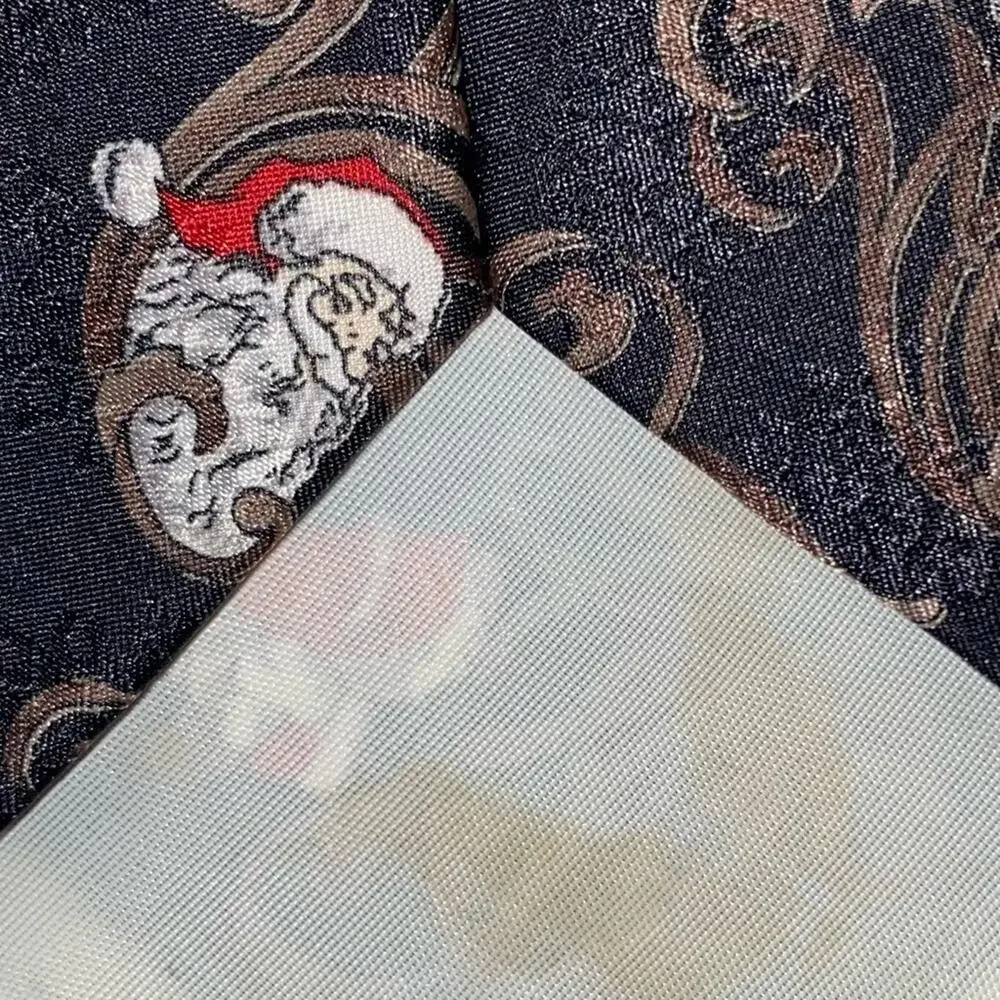 Vintage black Santa Claus tie Holiday